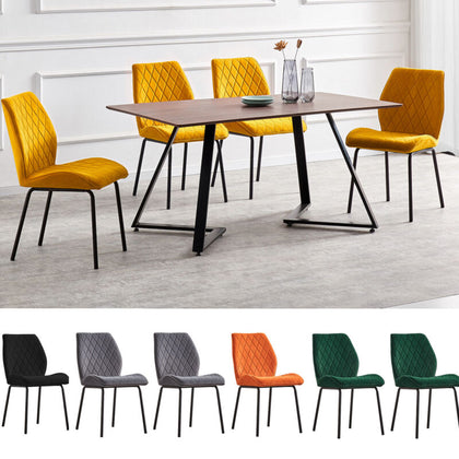 Set of 2 Velvet Dining Chairs Upholstered Seat Home&Restaurant NEW Office