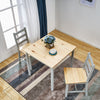 Solid Wooden Grey Dining Table and 2 Chairs 2 Seater Set Kitchen Room Home New