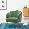 Upholstered Velvet Fabric Scalloped Oyster Shell Armchair Fireside Sofa Lounge