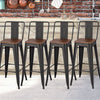 High Bistro Bar Table & 2/4 Stools Set Breakfast Dining Table Chair Set Pub Unit