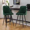 2 Pcs Barstools Set Velvet Padded Metal Legs Kitchen Breakfast Chairs Stools