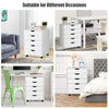 5-Drawer Mobile Wooden Dresser Chest Rolling Storage Cabinet Storage Cabinet