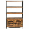 Industrial 2 Doors Cabinet Freestanding Display Bookshelf Cupboard Bookcase