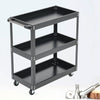 Black Steel Tool Trolley Cabinet with Wheels Workshop Storage Chest Carrier Cart