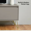 TV Unit Cabinet Stand Light Grey Modern w/ Storage Cupboard & Shelves |