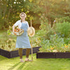 Raised Garden Bed Kit 4’ X 4’ Outdoor Planter Box W/ 8 Metal Stakes HDPE Planter