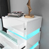High Gloss 3 Drawers RGB LED Light Bedside Table Nightstand Cabinet Nightstand