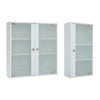 Wall-Mount Frosted Glass Cabinet Vanity Storage Cupboard Shelf Office 1 2 Doors
