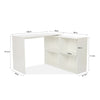 L-shaped Computer Desk Corner PC Table Workstation Home Office w/4 Shelves White