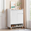 White Shoe Cabinet Storage Rack Living Room Wood 1 dwawer 2 Door 4 Shelf