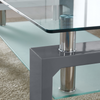Rectangle Glass Coffee Table With Storage Shelf Modern Living Room Furniture