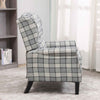 ONPNO Tartan Reclining Chairs Wing Back Armchair For Living Room Grey