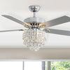 Nordic 52" Ceiling Fan Light Crystal Chandelier Lampshade with Remote 5-Blades