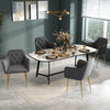 Velvet Dining Chair Velvet Upholstered Kitchen Armchair Metal Legs Living Room