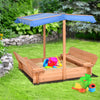 Kids Foldable Cabana Sandbox Outdoor Toy Sand Sandbox Garden Pit with Canopy