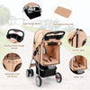 Folding Pet Stroller Portable Pet Travel Pushchair w/4 Wheels Safety Belt Holder