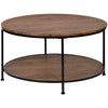 Round Coffee Table Sofa Table Cocktail Table with Storage Shelf for Living Room