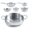 5 Piece Saucepan Pot Steamer Pan Set Cookware Pan Stainless Steel Cooking