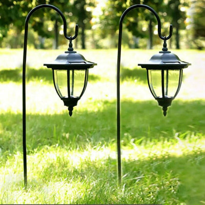 2PCS Solar LED Shepherd Style Hanging Garden Lantern Coach Outdoor Lamp Lights