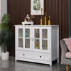 White Sideboard for Living Room, Display Cupboard for Kitchen Large Cabinet