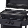 2 Burner Black Trolley Storage Rack Smoker Gas Deluxe BBQ Barbecue Wheels Garden
