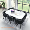 White Wooden Dining Table & 6 Chairs Retro ..
