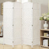 Folding Weave Fiber Wood Slat Privacy Screen 4/6 Panels Room Divider Partition