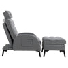 Upholstered Armchair with Footstool Recliner Chair Bed Living Room Furniture