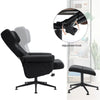 PU Leather Swivel Chair Recliner Armchair Home Lounge Sofa Chair With Footstool