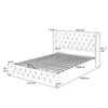 Merax Upholstered Bed Functional Bed from Storage Double Size Beige Velvet