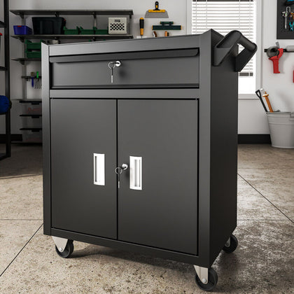 Tool Trolley Cabinet with Drawers Steel Workshop Storage Chest Carrier Tool Box