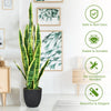 Realist Artificial Snake Plant Fake Sansevieria W/ Pot Faux Agave Plant 93CM
