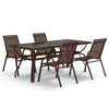 5 Piece Garden Dining Set Brown and Black I9R3