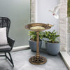 Garden Antique Birdbath Stand Outdoor Pedestal Bird Feeder Base Lightweight