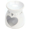 SET OF 2 HEART CERAMIC OIL BURNER MELTS WAX CANDLE TART TEA LIGHT AROMA LAMP