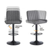 2x PU Leather Bar Stools&Round MDF Top Chromed Base Bar Table Height Adjustable