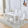Modern White Dining Table for 2-4 Small Space Wooden Kitchen Table Writing Table