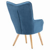 Upholstered Velvet Armchair with Footstool Accent Chair Lounge Sofa Wood Legs
