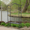 Iron Garden Arbour Pergola with Bench 2-Seater Plant Climbing Archway Loveseat