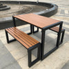 Outdoor Plastic Wood table Table & Chair Sets Yard Garden Armchair Table Set