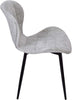 2/4x Dining Chairs Light Grey Fabric Upholstered Seat with Black Legs Home