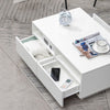 White Modern High Gloss Coffee Table with 4 Drawer Storage Sofa Side End Table