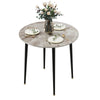 Modern White Grey Marble Kitchen Dining Table Bistro Cafe Table w/ Pedestal Base