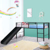 Sliding Loft Children Single Bed Mid Sleeper Steel Bed Frame W/Safety Guardrails