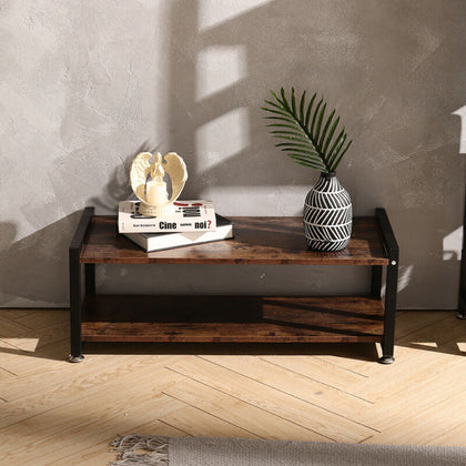 Industrial TV Unit Wooden Media Stand Cabinet Storage Shelf Shoes Rack Organizer