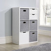 Chunky Storage Cube 6 Shelf Bookcase Wooden Display Unit Organiser White