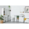 Slim Bathroom Storage Unit | White Slimline Narrow Cabinet w/ Shelving | VonHaus