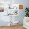 Wall-mounted Computer Desk Folding Laptop Drop-Leaf Study Table with Shelf Home