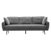 3 Seater Sofa Bed Grey Linen Fabric Living Room Couch Settee Large Cushion Seat
