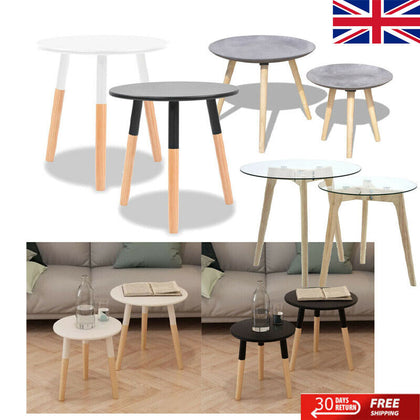 2x Coffee Table Side Table Set Corner Modern Round Hallway Living Room Furniture